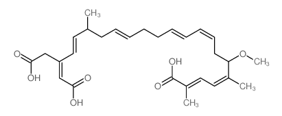 CAS#: 60132-21-0, (6R,17S,2E,4Z,8Z,10E,14E,18E,20E)-20-(Carboxymethyl)-6-Methoxy-2,5,17-Trimethyl-2,4,8,10,14,18,20-Docosaheptenedioic Acid
