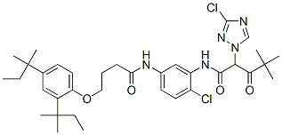 CAS 登录号：60233-31-0， N-[5-[[4-[2,4-二(叔-戊基)苯氧基]-1-氧代丁基]氨基]-2-氯苯基]-3-氯-alpha-(2,2-二甲基丙酰基)-1H-1,2,4-三唑-1-乙酰胺