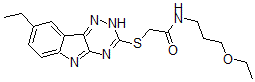 CAS#: 603946-59-4, N-(3-Ethoxypropyl)-2-[(8-Ethyl-2H-1,2,4-Triazino[5,6-b]Indol-3-Yl)Thio]-Acetamide