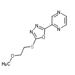 CAS#: 604740-33-2, 2-{5-[(2-Methoxyethyl)sulfanyl]-1,3,4-oxadiazol-2-yl}pyrazine