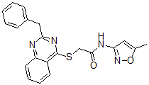 CAS 登录号：604793-37-5， N-(5-甲基-3-异恶唑基)-2-[[2-苄基-4-喹唑啉基]硫代]-乙酰胺