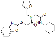 CAS#: 606098-48-0, 2-(2-Benzoxazolylthio)-N-[2-(Cyclohexylamino)-2-Oxoethyl]-N-(Furan-2-Ylmethyl)-Acetamide