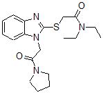 CAS#: 606109-56-2, N,N-Diethyl-2-[[1-[2-Oxo-2-(Pyrrolidin-1-Yl)Ethyl]-1H-Benzo[d]Imidazol-2-Yl]Thio]-Acetamide