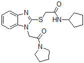CAS#: 606109-61-9, N-Cyclopentyl-2-[[1-[2-Oxo-2-(Pyrrolidin-1-Yl)Ethyl]-1H-Benzo[d]Imidazol-2-Yl]Thio]-Acetamide