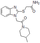CAS#: 606109-98-2, 2-[[1-[2-(4-Methyl-Piperidin-1-Yl)-2-Oxoethyl]-1H-Benzo[d]Imidazol-2-Yl]Thio]-Acetamide