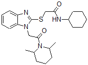 CAS#: 606110-31-0, N-Cyclohexyl-2-[[1-[2-(2,6-Dimethyl-Piperidin-1-Yl)-2-Oxoethyl]-1H-Benzo[d]Imidazol-2-Yl]Thio]-Acetamide