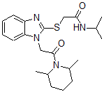 CAS#: 606110-45-6, 2-[[1-[2-(2,6-Dimethyl-Piperidin-1-Yl)-2-Oxoethyl]-1H-Benzo[d]Imidazol-2-Yl]Thio]-N-(Isopropyl)-Acetamide