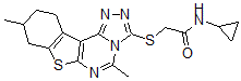 CAS#: 606113-38-6, N-Cyclopropyl-2-[(8,9,10,11-Tetrahydro-5,9-Dimethyl[1]Benzothieno[3,2-e]-1,2,4-Triazolo[4,3-C]Pyrimidin-3-Yl)Thio]-Acetamide