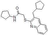 CAS#: 606113-78-4, N-Cyclopentyl-2-[[3-(Cyclopentylmethyl)-2-Quinolinyl]Thio]-Acetamide