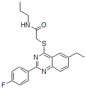 CAS 登录号：606131-49-1， 2-[[6-乙基-2-(4-氟苯基)-4-喹唑啉基]硫代]-N-丙基-乙酰胺