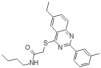 CAS#: 606132-91-6, N-Butyl-2-[[6-Ethyl-2-(3-Methylphenyl)-4-Quinazolinyl]Thio]-Acetamide