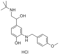CAS#: 60853-38-5, alpha-[[(1,1-Dimethylethyl)amino]methyl]-4-hydroxy-3-[[(4-methoxyphenyl)methyl]amino]-Benzenemethanol hydrochloride