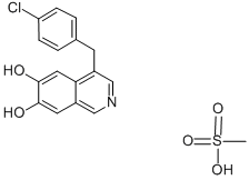 CAS 登录号：61189-88-6， 4-(4-氯苯基甲基)-6,7-二甲氧基-异喹啉甲烷磺酸盐 (1:1)