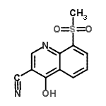 CAS 登录号：61338-19-0， 4-羟基-8-(甲基磺酰基)-3-喹啉甲腈