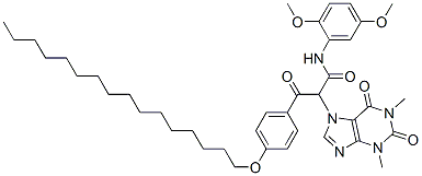 CAS#: 61526-72-5, N-(2,5-Dimethoxyphenyl)-alpha-[4-(Hexadecyloxy)Benzoyl]-1,2,3,6-Tetrahydro-1,3-Dimethyl-2,6-Dioxo-7H-Purine-7-Acetamide