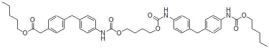 CAS 登录号：61789-63-7， 2-[4-[4-[4-[[4-[4-(戊氧基羰基氨基)苄基]苯基]氨基甲酰氧基]丁氧羰基氨基]苄基]苯基]乙酸戊基酯