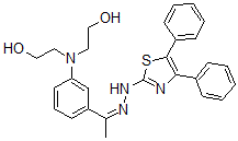 CAS 登录号:61930-46-9, 3-(二(2-羟基乙基)氨基)苯乙酮-(4,5-二苯基噻唑基)-2-腙