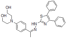 CAS 登录号：61930-49-2， 4-(二(2-羟基乙基)氨基)苯乙酮-(4,5-二苯基噻唑基)-2-腙