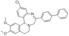 CAS#: 62206-10-4, 6-(4-Biphenylyl)-3-Chloro-12,13-Dimethoxy-9,10-Dihydro-7H-Isoquino(2,1-d)(1,4)Benzodiazepine