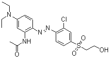 CAS#: 62335-85-7, N-[2-[[2-Chloro-4-[(2-Hydroxyethyl)Sulfonyl]Phenyl]Azo]-5-(Diethylamino)Phenyl]-Acetamide