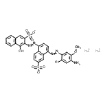 CAS 登录号：6252-59-1， 二钠3-({4-[(4-氨基-2-氯-5-甲氧基苯基)偶氮]-6-磺酸-1-萘基}偶氮)-4-羟基-2-萘磺酸酯