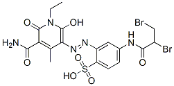 CAS#: 62546-04-7, 2-[[5-Carbamoyl-1-Ethyl-1,6-Dihydro-2-Hydroxy-4-Methyl-6-Oxo-3-Pyridyl]Azo]-4-[(2,3-Dibromo-1-Oxopropyl)Amino]Benzenesulphonic Acid