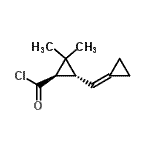 CAS 登录号：62630-87-9， (1R,3R)-3-(环丙亚基甲基)-2,2-二甲基环丙烷甲酰氯
