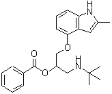 CAS#: 62658-63-3, benzoic acid [1-[(tert-butylamino)methyl]-2-[(2-methyl-1H-indol-4-yl)oxy]ethyl] ester
