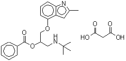 CAS#: 62658-64-4, Malonic Acid - 1-[(2-Methyl-1H-Indol-4-Yl)Oxy]-3-[(2-Methyl-2-Propanyl)Amino]-2-Propanyl Benzoate (1:1)