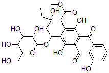 CAS 登录号：62720-19-8， 4-O-(吡喃葡萄糖基)-epsilon-紫红霉酮