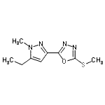 CAS#: 627909-09-5, 2-(5-Ethyl-1-methyl-1H-pyrazol-3-yl)-5-(methylsulfanyl)-1,3,4-oxadiazole