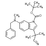 CAS#: 629662-57-3, 2-Methyl-2-propanyl 6-[benzyl(methyl)amino]-3-(2-cyano-2-propanyl)-1H-indole-1-carboxylate