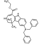 CAS 登录号：629662-61-9， 乙基9-(二苄基氨基)-1,1-二甲基-1,2,3,6-四氢氮杂卓并[4,5-b]吲哚-5-羧酸酯