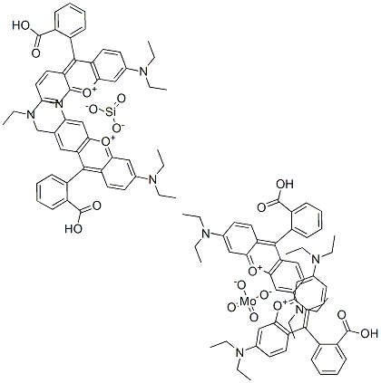CAS 登录号:62973-79-9, 9-(2-羧基苯基)-3,6-二(二乙基氨基)-呫吨鎓钼硅酸盐