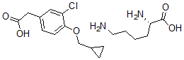 CAS 登录号:63007-70-5, 3-氯-4-环丙基甲氧基苯基乙酸赖氨酸盐