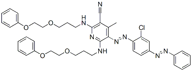 CAS#: 63281-03-8, 5-[[2-Chloro-4-(Phenylazo)Phenyl]Azo]-4-Methyl-2,6-Bis[[3-(2-Phenoxyethoxy)Propyl]Amino]Nicotinonitrile