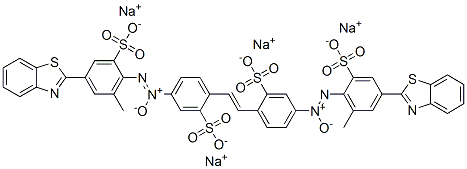 CAS#: 63346-49-6, Tetrasodium 4,4'-Bis[[4-(2-Benzothiazolyl-6-Methyl)Sulphonatophenyl]Azoxy]Stilbene-2,2'-Disulphonate