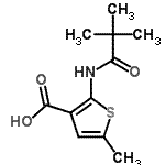 CAS#: 634593-20-7, 2-[(2,2-Dimethylpropanoyl)amino]-5-methyl-3-thiophenecarboxylic acid