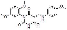 CAS 登录号：6370-14-5， 1-(2,5-二甲氧基苯基)-5-[[(4-甲氧基苯基)氨基]亚甲基]-1,3-二嗪农-2,4,6-三酮
