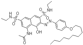 CAS#: 63870-36-0, N-[7-[[4-(Decyloxy)Phenyl]Azo]-3,6-Bis[(Ethylamino)Sulfonyl]-8-Hydroxy-1-Naphthalenyl]-Acetamide