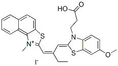 CAS 登录号：63870-55-3， 2-[2-[[3-(2-羧基乙基)-6-甲氧基-3H-苯并噻唑-2-亚基]甲基]-1-丁烯基]-1-甲基萘并[1,2-d]噻唑鎓碘化物