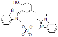 CAS#: 63899-28-5, 2-[3-[2-(1,3-Dihydro-1,3-Dimethyl-2H-Benzimidazol-2-Ylidene)Ethylidene]-6-Hydroxy-1-Hexen-1-Yl]-1,3-Dimethyl-1H-Benzimidazolium Perchlorate (1:1)
