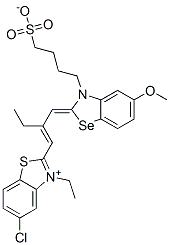 CAS#: 63907-45-9, 5-Chloro-3-Ethyl-2-[2-[[5-Methoxy-3-(4-Sulphonatobutyl)Benzoselenazol-2(3H)-Ylidene]Methyl]But-1-Enyl]Benzothiazolium