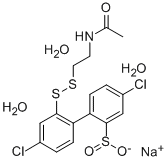 CAS 登录号:63992-16-5, 2'-(2-乙酰氨基乙基二硫代)-4,4'-二氯-2-联苯亚磺酸钠三水合物