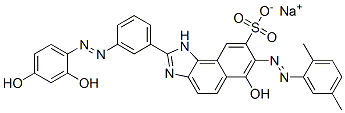 CAS 登录号：6406-39-9， 6-羟基-2-[3-[(2,4-二羟基苯基)偶氮]苯基]-7-[(2,5-二甲基苯基)偶氮]-1H-萘并[1,2-d]咪唑-8-磺酸钠盐