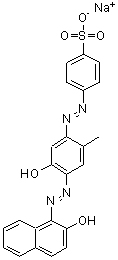 CAS#: 6406-60-6, Sodium 4-((5-hydroxy-4-((2-hydroxy-1-naphthyl)azo)-2-methylphenyl)azo)benzenesulphonate