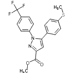 CAS#: 641639-55-6, Methyl 5-[4-(methylsulfanyl)phenyl]-1-[4-(trifluoromethyl)phenyl]-1H-pyrazole-3-carboxylate