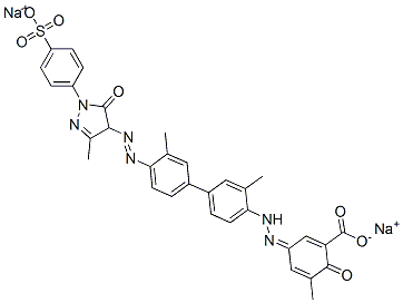 CAS#: 6420-04-8, Disodium (3Z)-5-Methyl-3-[[2-Methyl-4-[3-Methyl-4-[[3-Methyl-5-Oxo-1-(4-Sulfonatophenyl)-4H-Pyrazol-4-Yl]Diazenyl]Phenyl]Phenyl]Hydrazinylidene]-6-Oxo-Cyclohexa-1,4-Diene-1-Carboxylate