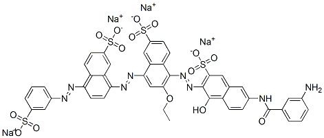 CAS#: 6428-19-9, Tetrasodium 5-[[6-[(3-Aminobenzoyl)Amino]-1-Hydroxy-3-Sulphonato-2-Naphthyl]Azo]-6-Ethoxy-8-[[7-Sulphonato-4-[(3-Sulphonatophenyl)Azo]Naphthyl]Azo]Naphthalene-2-Sulphonate