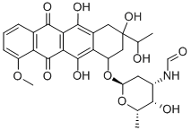 CAS#: 64479-55-6, 7,8,9,10-Tetrahydro-6,8,11-Trihydroxy-8-(1-Hydroxyethyl)-1-Methoxy-10-((2,3,6-Trideoxy-3-(Formylamino)-alpha-L-Lyxo-Hexopyranosyl)Oxy)-5,12-Naphthacenedione